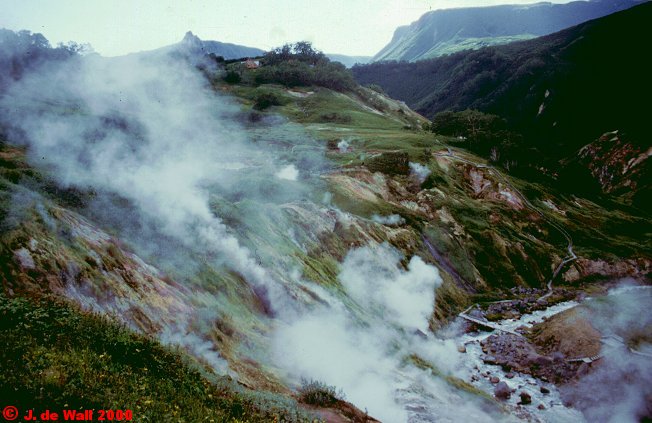 Kamčatské Údolí gejzírů před sesuvem půdy